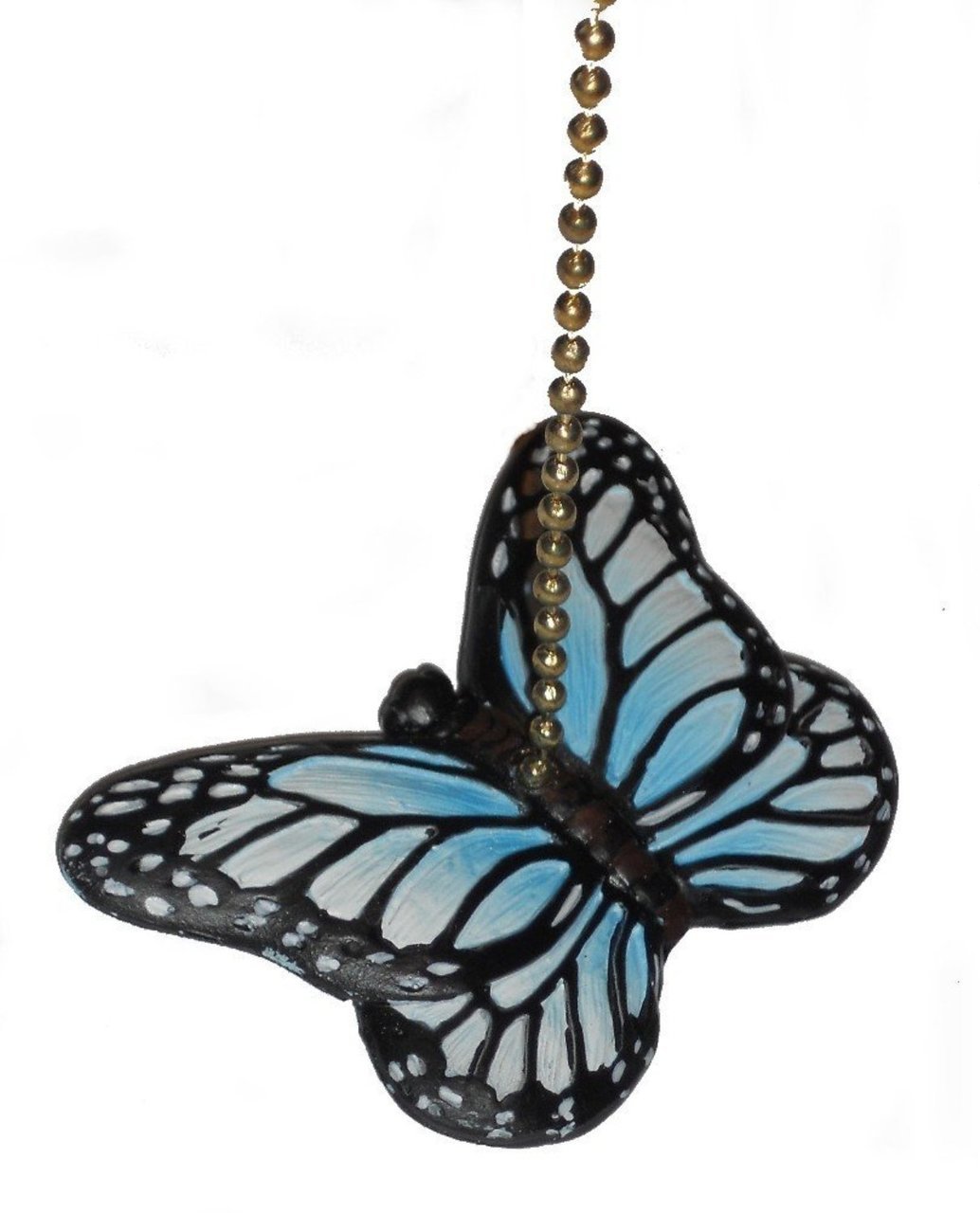 Blue Monarch Butterfly Ceiling Fan Pull or Light Pull Chain