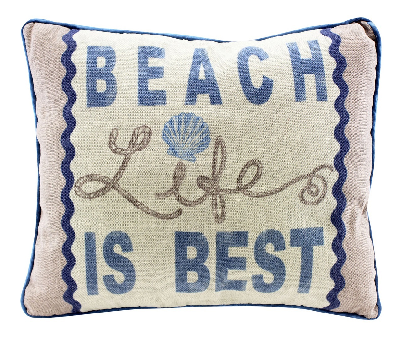 Beach Life Is Best 13 Inch Natural Fabric Decorative Throw Pillow