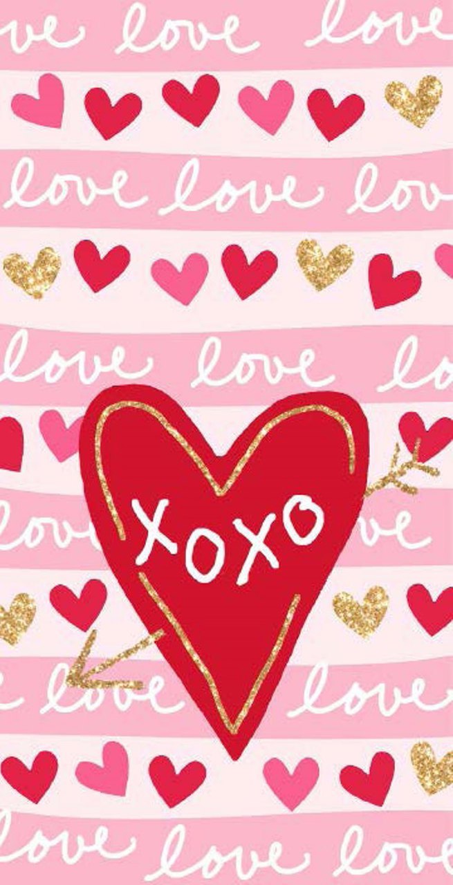 Valentine Love XOXO Red Hearts Kitchen Terry Dish Towel 26 Inch